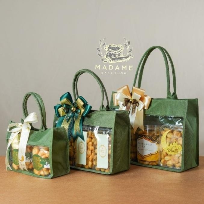 ~~~] Goodie Bag Tas Mika Kombinasi Hampers Muat Toples Jar / Polos