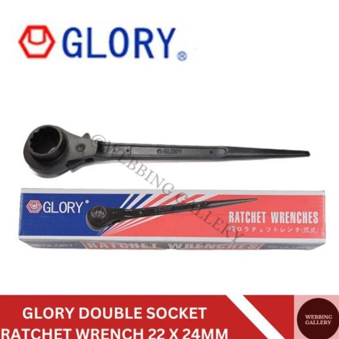 Glory Double socket ratchet wrench 22 x 24 mmkunci ratchet scaffolding