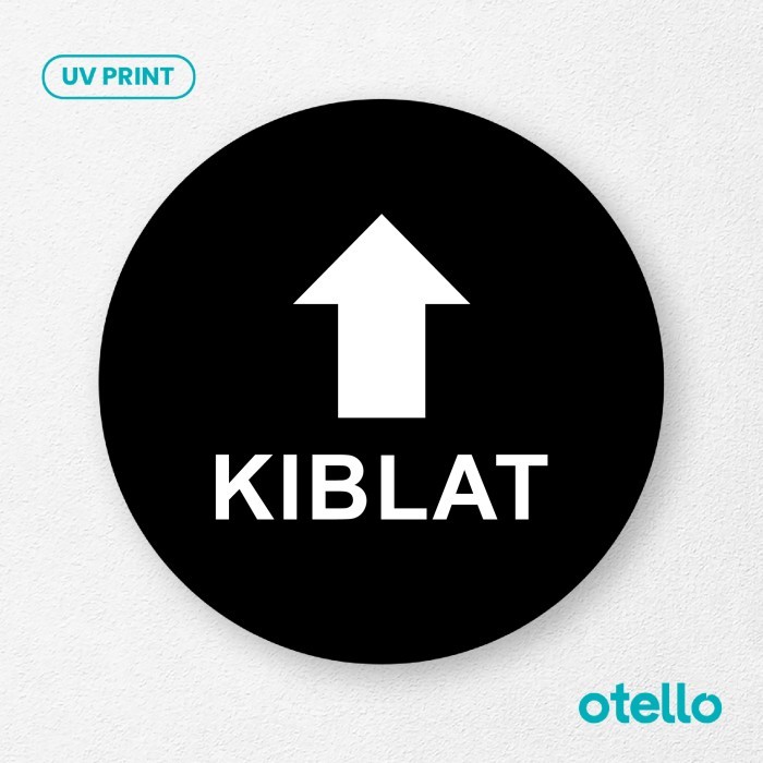 Arah Kiblat Sign Board Akrilik Acrylic Signage Label Sticker Penunjuk