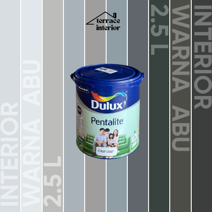 New Cat Tembok Dulux Pentalite Interior 2.5L Warna Abu Grey Doff Matt Best Seller