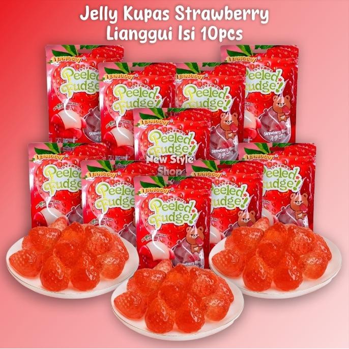 

Viral [ Halal ] Lianggui Jelly Kupas Strawberry Peeled Fudge Strawberry 108G X 10 Pcs Packing Aman