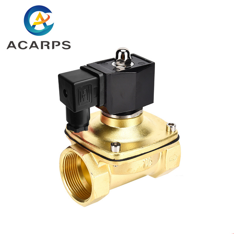 HWG DN40 Brass IP65 Waterproof Liquid Solenoid Valve Normally Closed Normally Open Solenoid Valve