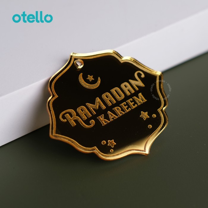 

Hang Tag Ramadan Kareem Akrilik Mirror Idul Fitri Label Hiasan Hampers