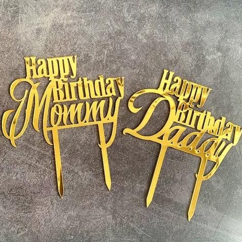 ><><><] Topper Kue Happy Birthday My Husband/ My Wife/Prince/Queen/Best Mom