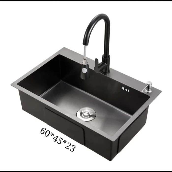 kitchen sink Handmade 6045 velar Hitam / kitchen sink 6045 Black velar