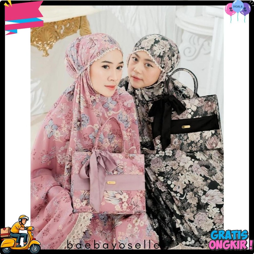 Mukenah Dior Silk Renda Mewah Cantik Elegan Sultan Terbaru 2025 Mukenah Dewasa Import Adem Lebaran M