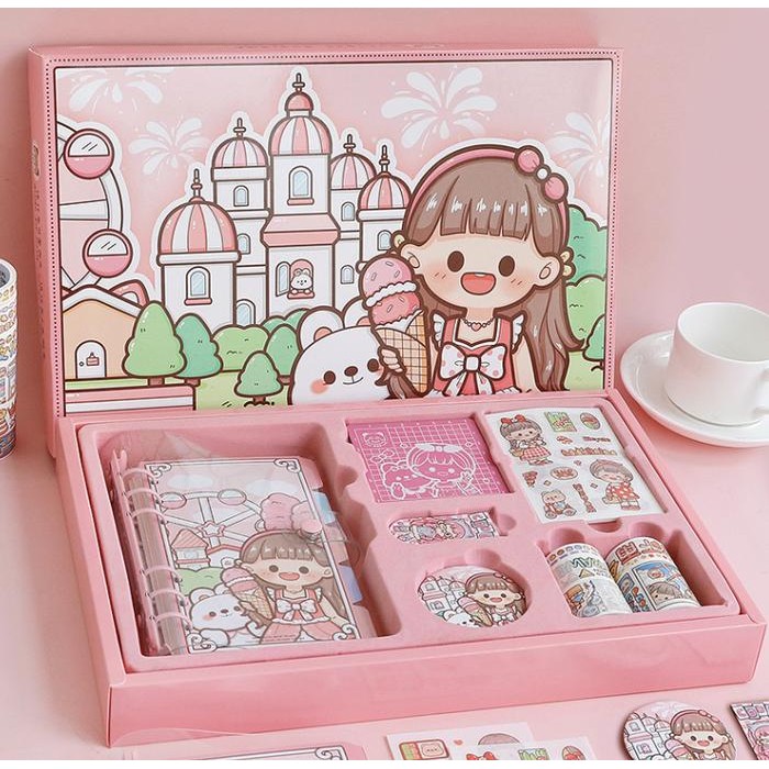 

Diary Set Buku Jurnal Binder Aesthetic Buat Hadiah Ulang Tahun Edisi Dodo Girl TLD81 Stiker Foto