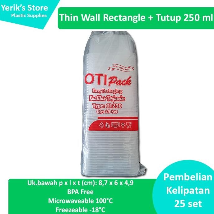 

Silahkan Order] Thinwall Thin Wall Rectangle + Tutup 250ml 250 ml