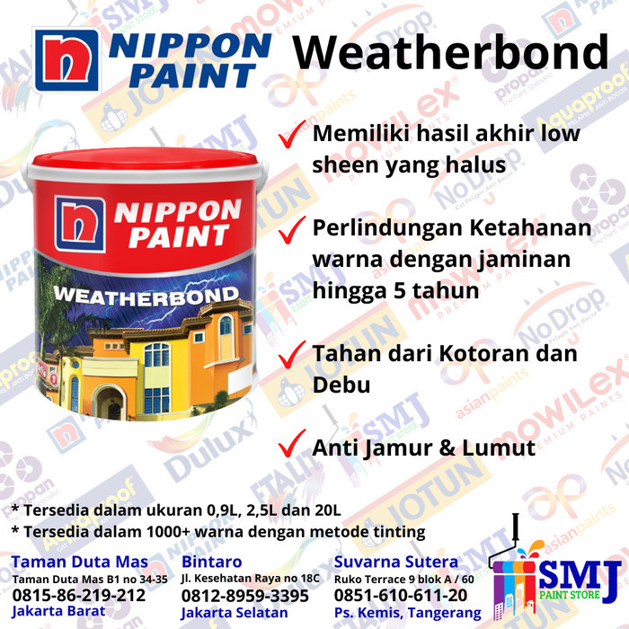 TERBARU CAT EXTERIOR NIPPON PAINT WEATHERBOND WARNA TINTING KEMASAN 20 LITER
