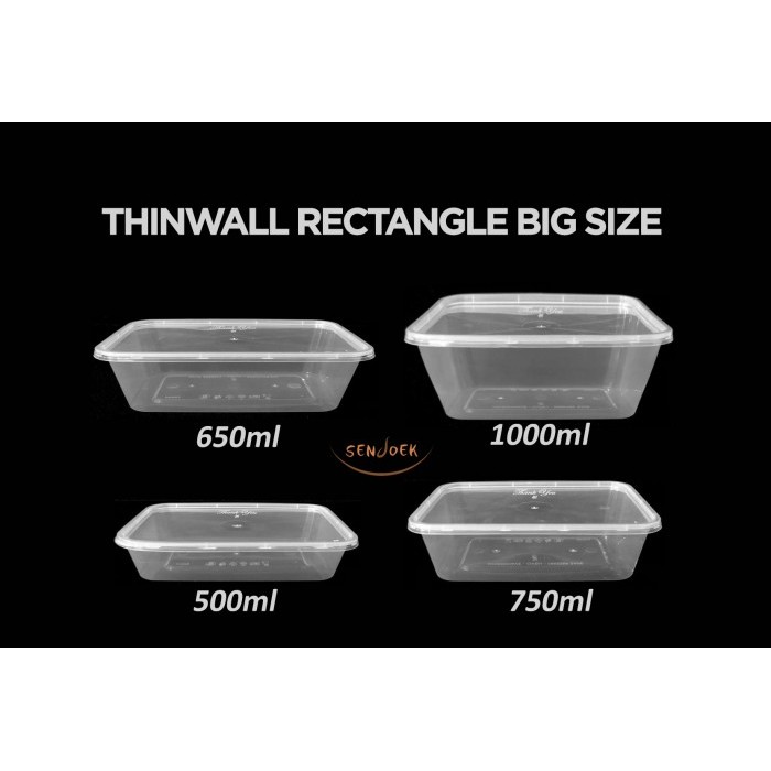 Kotak Makan Plastik 500 ML / Thin Wall / Food Container