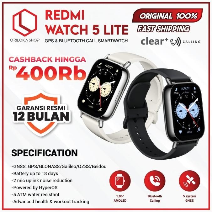 Xiaomi Mi Redmi Watch 5 Lite Smartwatch - Garansi Resmi