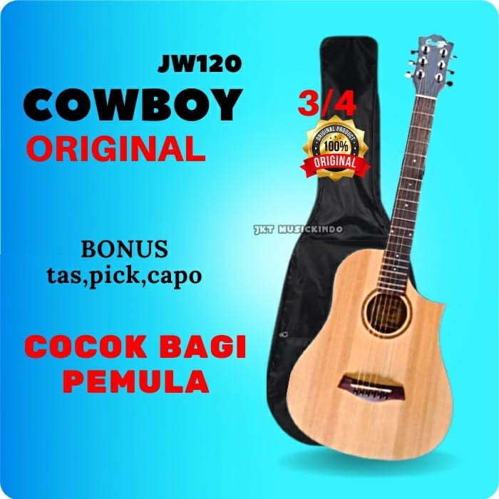 Gitar Akustik Cowboy Original Ukuran 3/4 JW 120 NA NS Senar String