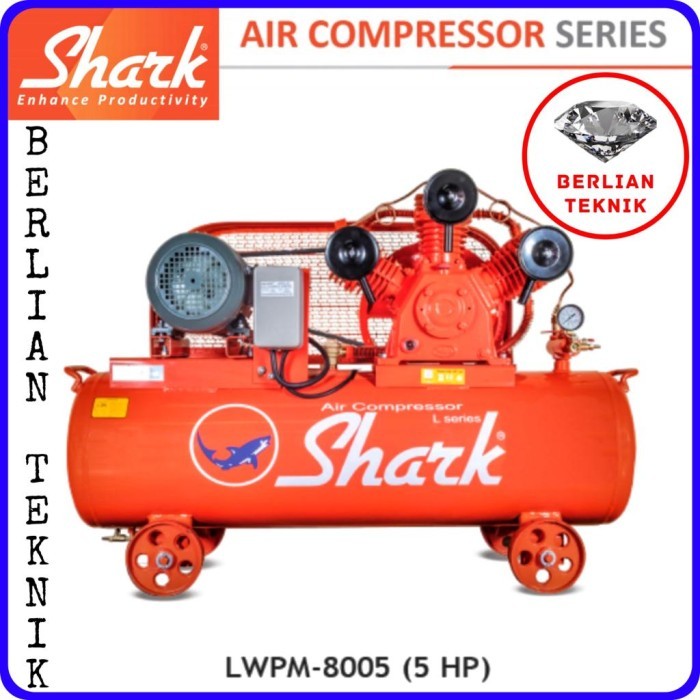 NEW Kompressor Angin Shark 5 HP Air Compressor Auto + Dinamo
