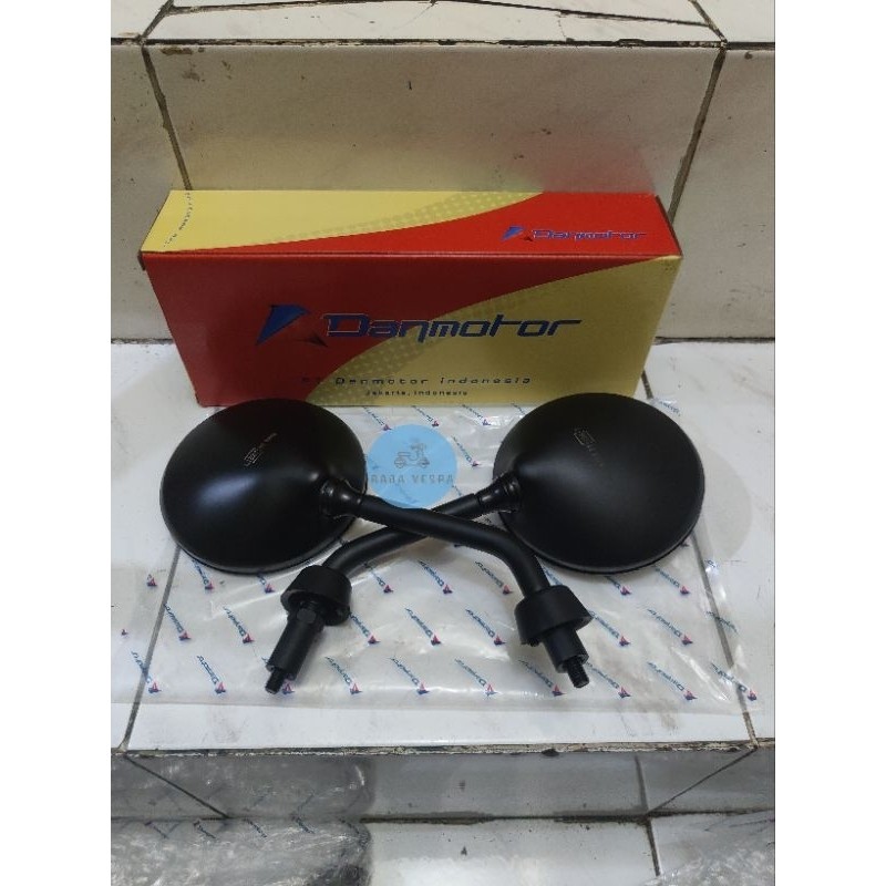 Spion Vespa Lx Iget Chrome Hitam Danmotor Back View Mirror