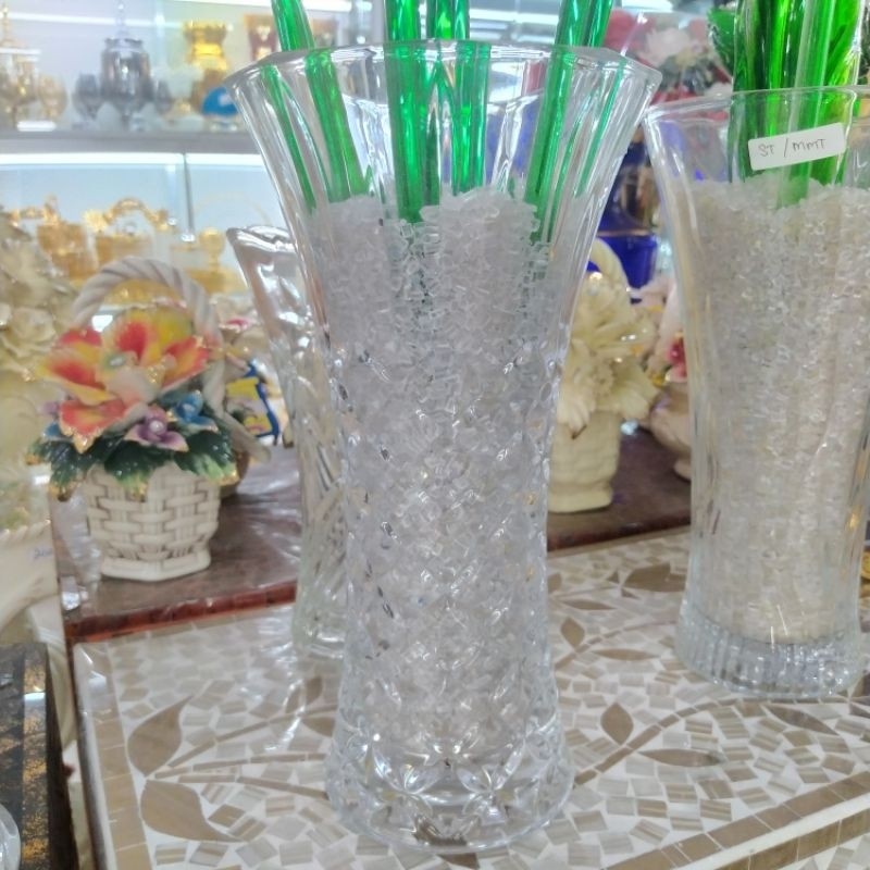 Hotss Vas Bunga Kaca Bening Tinggi 30 Cm