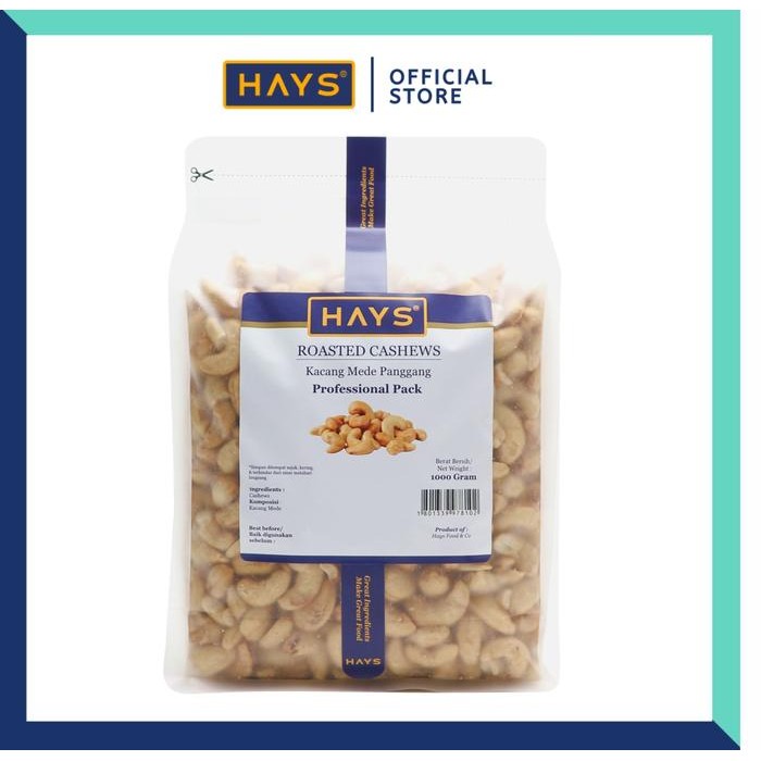 

HAYS Kacang Mede Panggang 1 KG Mete Mente / Roasted cashew 1 KG