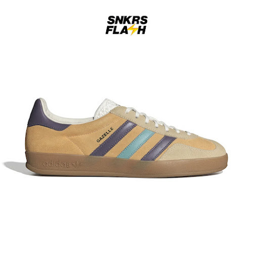 ADIDAS Gazelle Indoor Glow Orange Shadow Violet Sepatu Sneakers Pria - IG1636 - Size 43.3