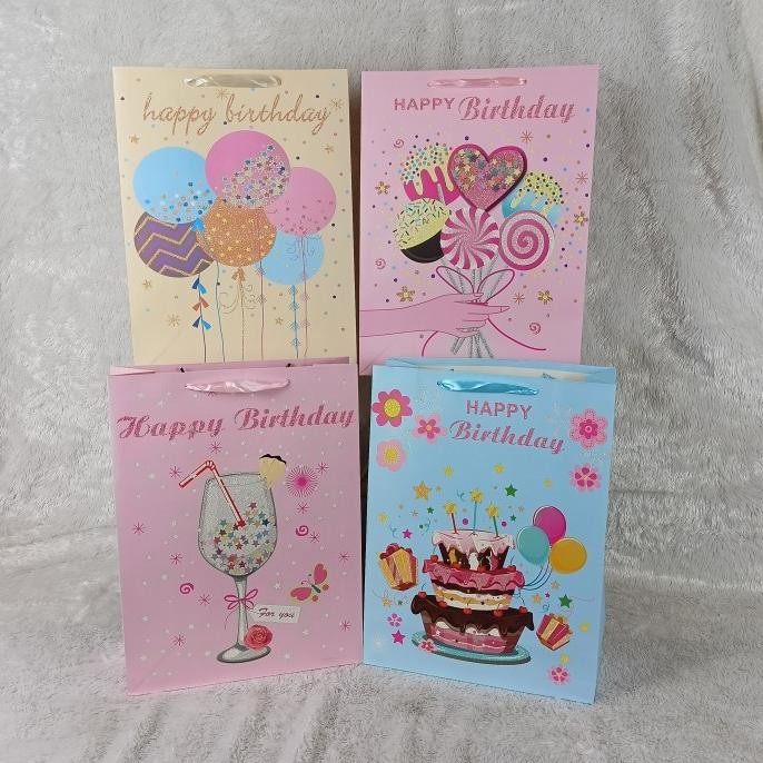 

```````] Goodie Bag Glitter Happy Birthday Premium Import Extra Large