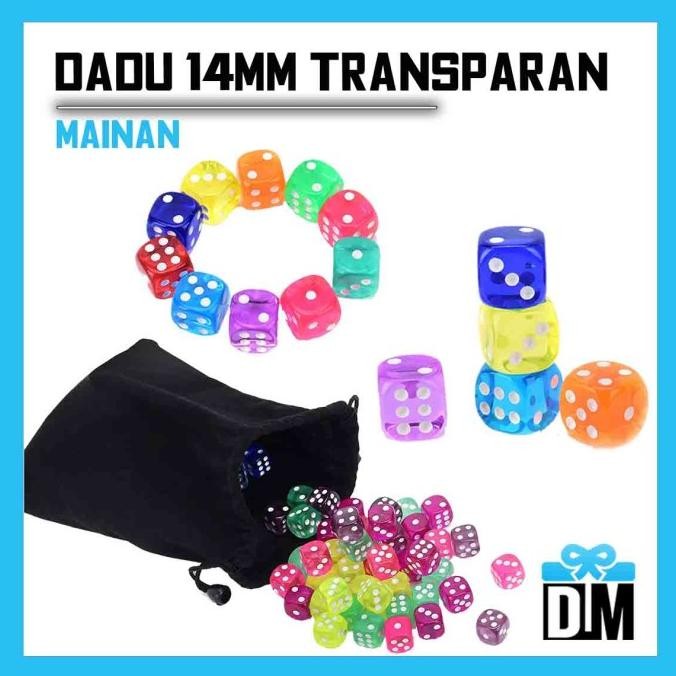 """] Dadu Transparan Bening Resin Premium Plastik Kaca Anti Banting Pecah