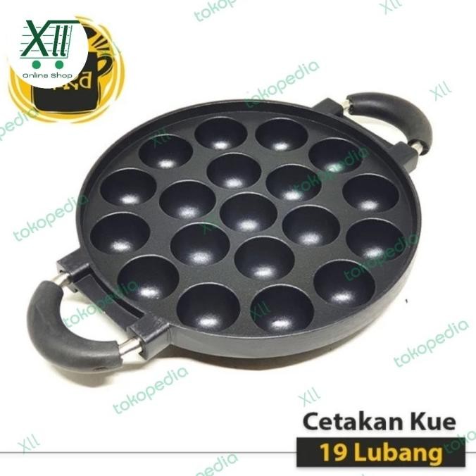Grosir Nagako Non Stick Cake Pan 19 Lubang Cetakan Takoyaki Poffertjes Bikang