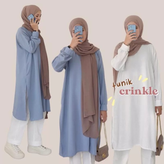 TUNIK POLOS / CRINKLE / CRINKLE AIRFLOW / LONG TUNIK