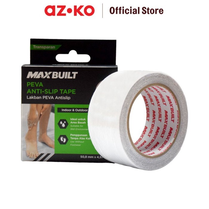 

AZKO Maxbuilt 4.57 mtr Lakban Kamar Mandi Anti Slip Peva Clear 50.8 Mm Tape Floor Bathroom Lakban