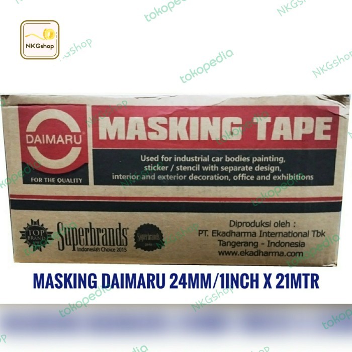 

Masking tape Daimaru/Lakban kertas 1' 24mm x 20m (min 1dus = 96roll)