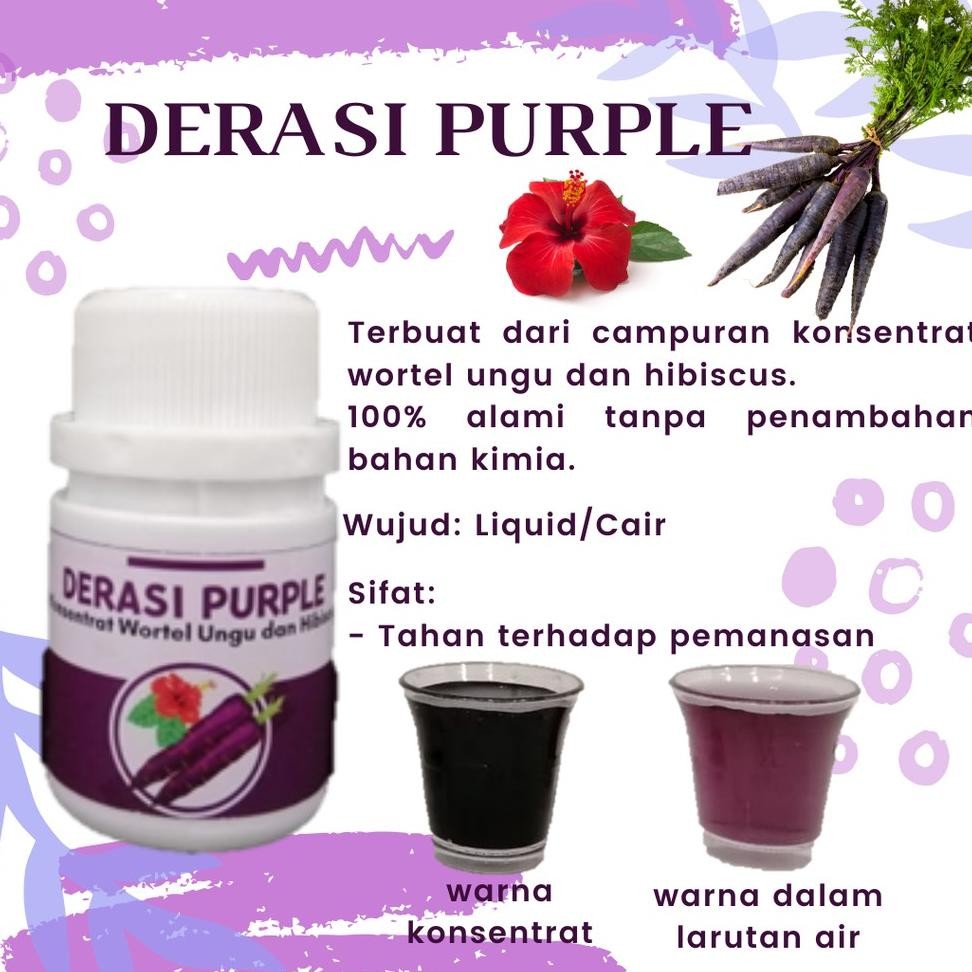 

Derai Pule Pewarna Maanan Ala Campuran Onentrat Wortel Ungu Dan Hibicu Ungu