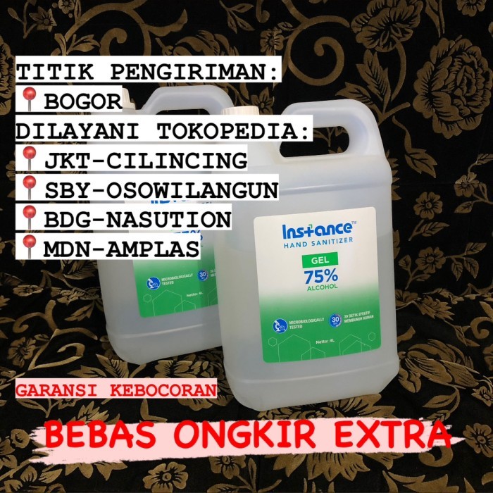 Instance Hand Sanitizer Gel / Jel Refill 4 Liter Bukan 5 L