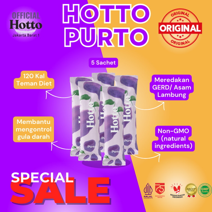 

PROMO Campaign !!! Hotto Purto 5 sachet Multigrain with Purple Potato BPOM HALAL OFFICIAL