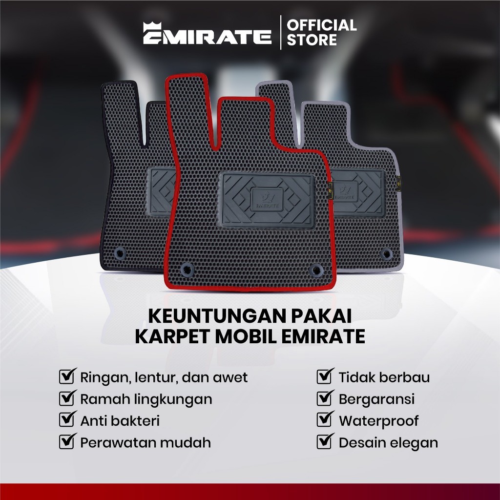 EMIRATE Karpet Mobil Premium Honeycomb Wajib Konfirmasi Type Mobil