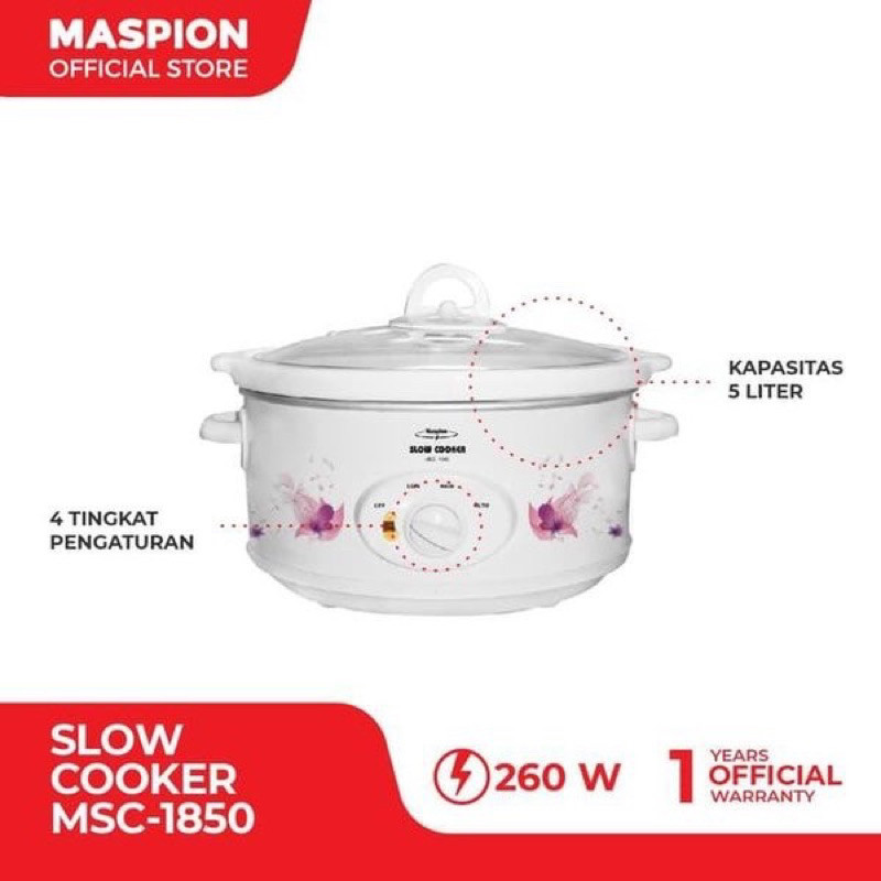 Maspion Slow Cooker 5L MSC 1850