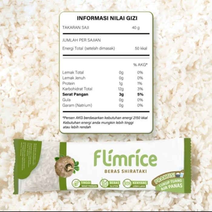 

FLIMRICE NASI SHIRATAKI BERAS DIET BY FLIMTY FLIMEAL FLIM RICE SACHET INSTANT SEHAT