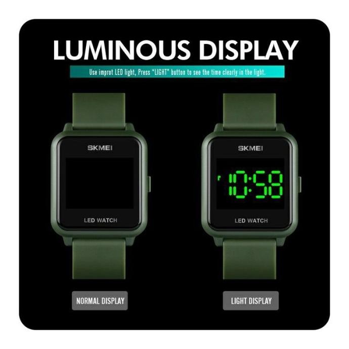 Jam Tangan Pria Skmei Digital Led 1630 Jam Tangan Led Original Hitam