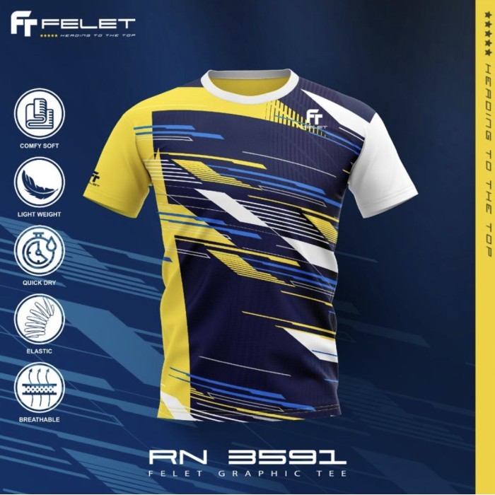 Kaos Baju Badminton Olahraga Felet RN 3591 Original