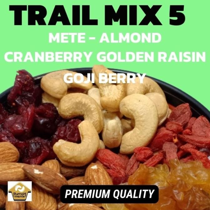 

TRAILMIX 5 SUPERFOOD 500GR ALMOND KACANG METE GOJI CRANBERRY RAISIN Berkualitas