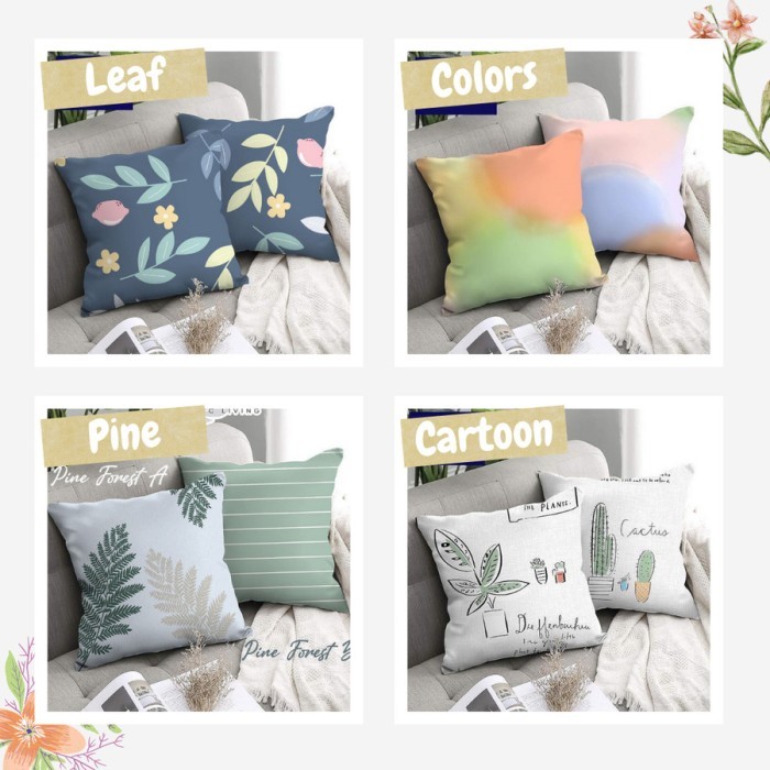 Bantal Sofa + Sarung Bantal Sofa Set 35x35 40x40 45x45 50x50 60x60 X4H3