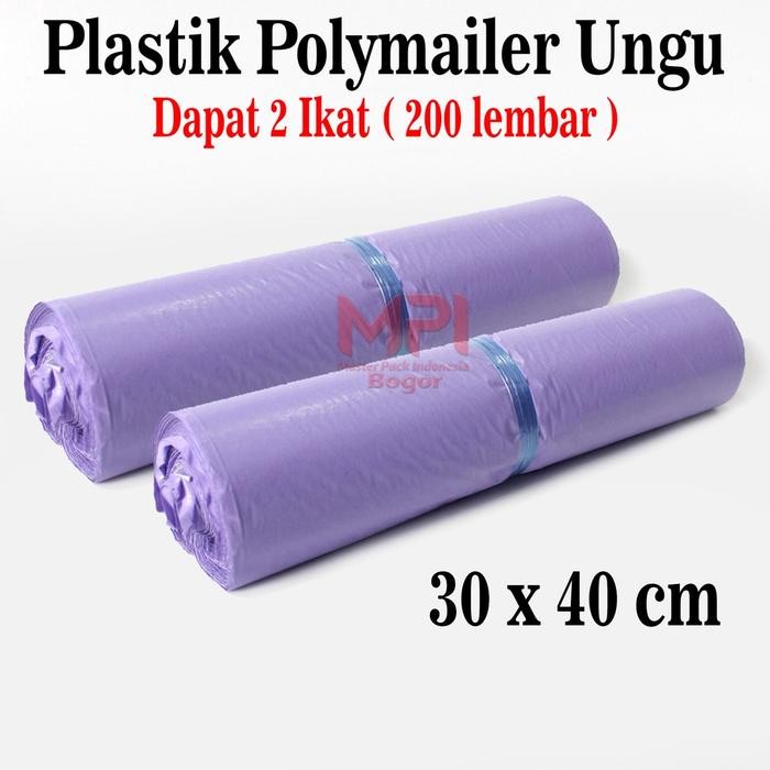 

2 Ikat ( 200 Lembar ) Plastik Polymailer Ungu 30 X 40 Cm - Packaging Kantong Amplop Isi 100 Pcs -