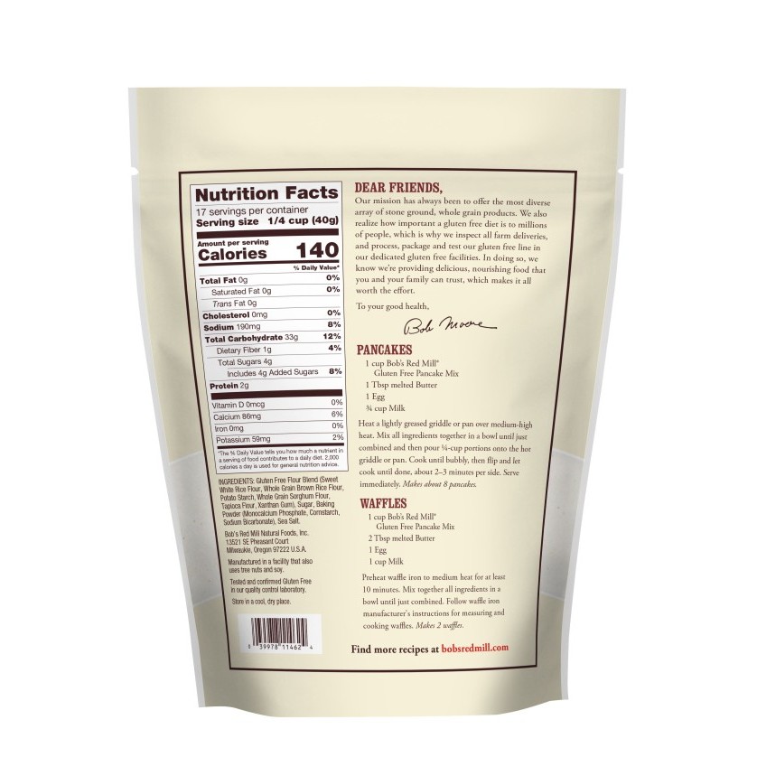 

BOB'S RED MILL GLUTEN FREE PANCAKE MIX 680 GR
