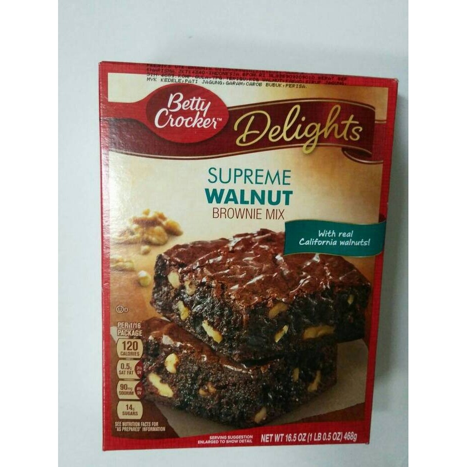 

BETTY CROCKER DELIGHTS SUPREME WALNUT BROWNIE MIX BROWNIES