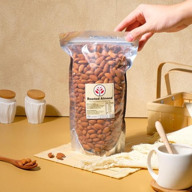 

Kacang Almond Panggang 1kg/1.000gr /Roasted Almond 1kg cemilan snack Food Berkualitas