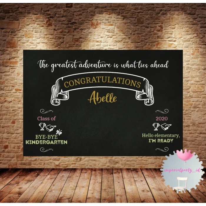 CUSTOM GRADUATE BACKDROP BANNER SPANDUK SEKOLAH SCHOOL GRADUATION