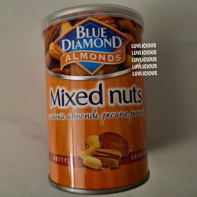 

BLUE DIAMOND MIXED NUTS CASHEW ALMOND PECAN PEANUT KACANG Berkualitas