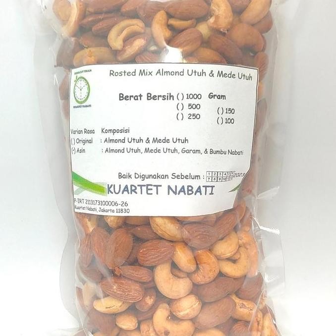 

500gr Mix Roasted Almond & Mede Rasa ASIN + Dus + Buble Berkualitas