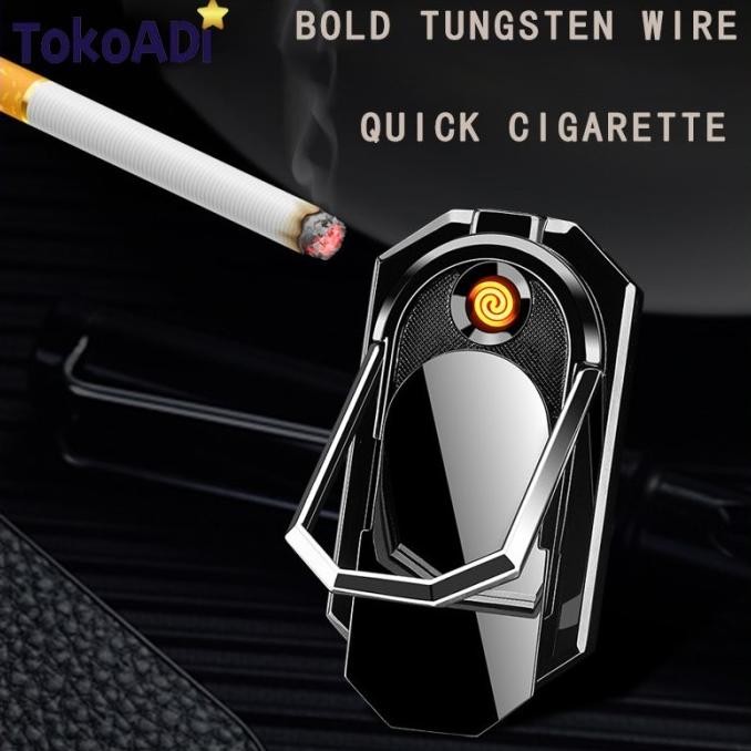 Baru Korek Api Elektrik Ring holder handphone USB Charger Multifungsi