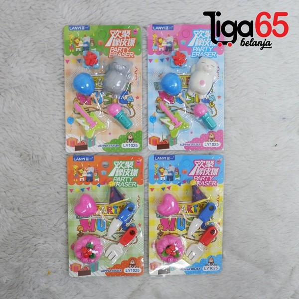 

Cartoon Eraser #40885 Penghapus Set Party Shape Penghapus Kartun Isi 5 PCS