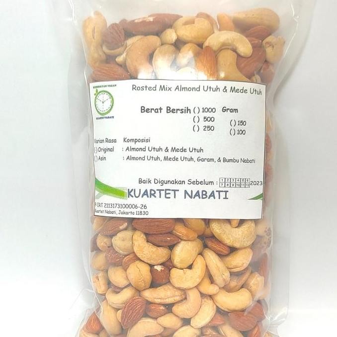

500gr Mix Roasted Almond Utuh dan Mede / Cashew Utuh Varian Rasa Original Berkualitas