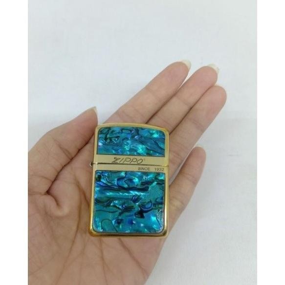 Baru Korek Zipo Motif Gold Blue Korek Api Zipo