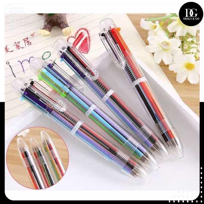 

DEALS GO Pulpen 6in1 Pena Bolpoin Warna-Warni Multi Colored Pen
