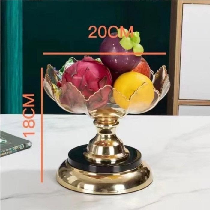 Piring Buah Hiasan Kristal Plastik Piring Hidangan Crystal Bisa Putar Piring/Piring Buah Berputar